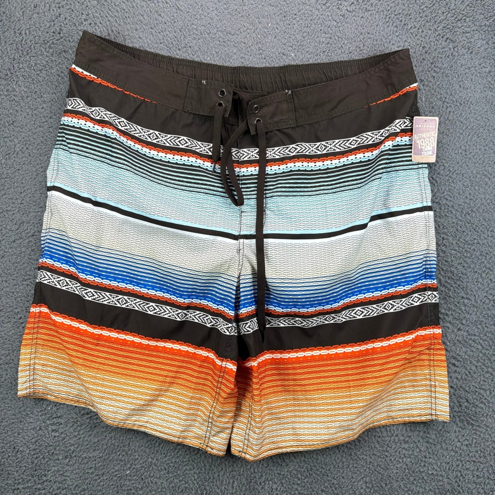 Arizona Jean Co Mens XXL Swim Trunks Striped Aztec Southwestern Board Shorts